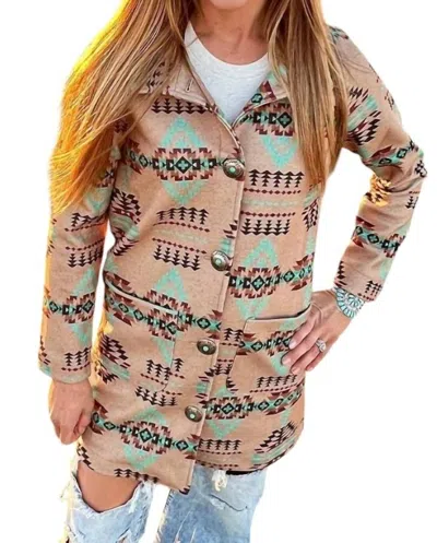 Sterling Kreek Colorado Sunset Jacket In Mocha In Pink