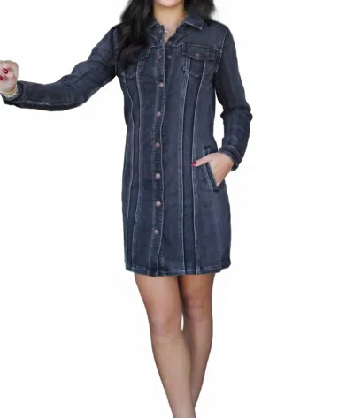 Dear John Denim Gabrielle Denim Dress In Black In Blue