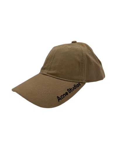 Acne Studios Khaki Beige Peak Hat In Brown