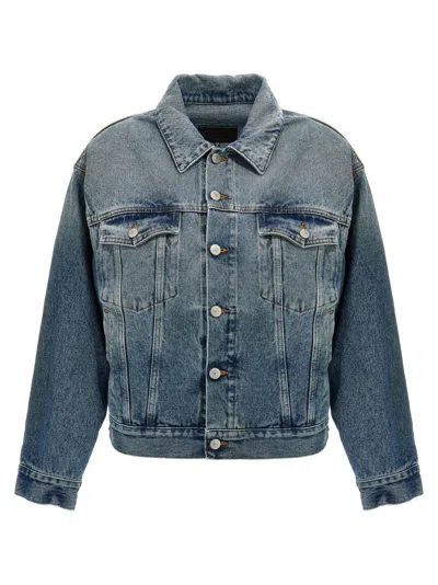 Mm6 Maison Margiela Mm6 By Maison Margiela Cut-out Denim Jacket With Unique Sleeve Details In Blue