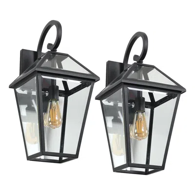 Hivvago 2 Pcs Modern Wall Lamp - Black