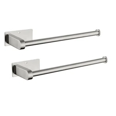 Hivvago Stainless Steel Paper Towel Holders For Kitchen - 2 Pack, Self-adhesive Or Screw Mount In Multi