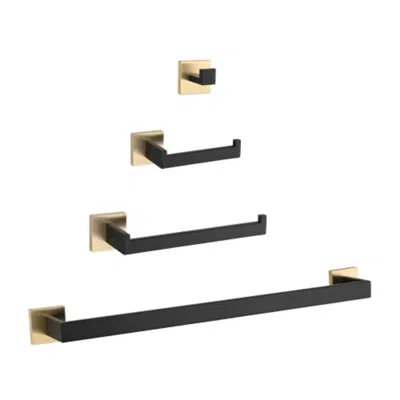 Hivvago Gold+matte Black Complete Bathroom Hardware Set Enhance Your Bathroom Decor
