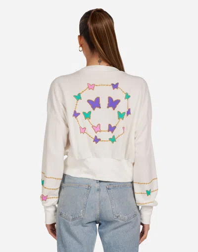Lauren Moshi Camas Butterfly Charm Happyface In White