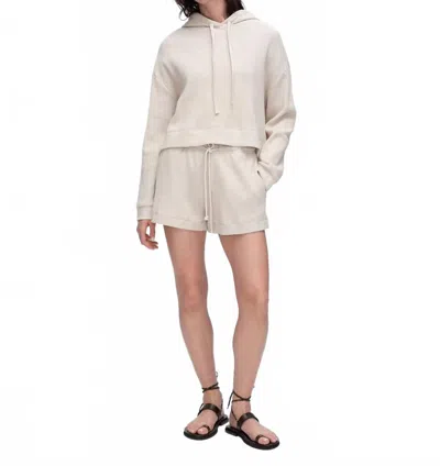 Atm Anthony Thomas Melillo Women's Slub Jersey Waffle Pull On Shorts In Soft Beige In Multi