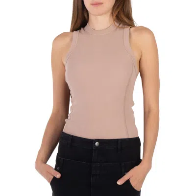 Tibi Ladies Toffee Ribbed Racerback Bodysuit In Neutral