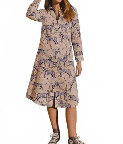 Las Surenas Leopard Tunic Dress In Star Blue In Neutral