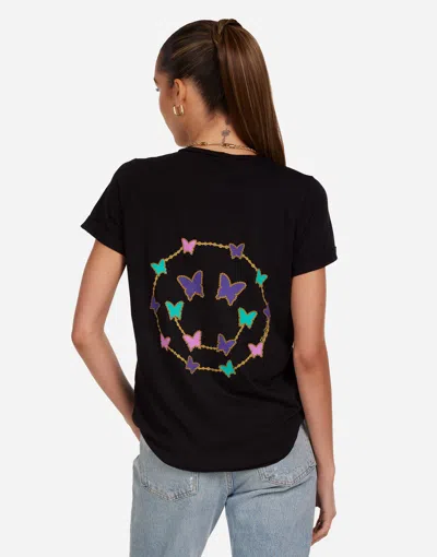 Lauren Moshi Edda Butterfly Charm Happyface In Black