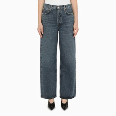 Agolde Women's Dark Blue Denim Balloon Jeans In Blue