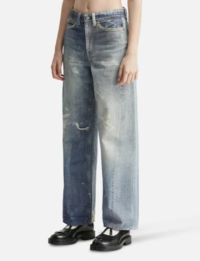 Our Legacy High Waist Boyfriend Jeans With Distressed Finish In Blue