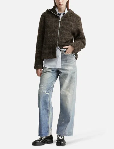 Our Legacy High Waist Boyfriend Jeans With Distressed Finish In Blue