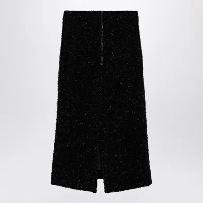 Balenciaga Women's Black Tweed Midi Skirt In Black
