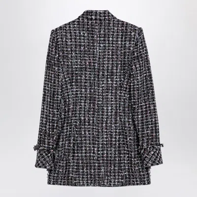 Balmain Women's Single-breasted Tweed Blazer Dress In Black