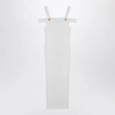 Balmain Women's White Knit Dress With Double Straps In White