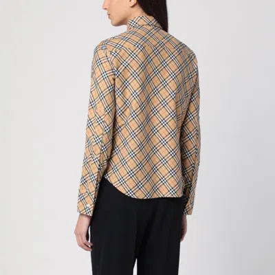 Burberry Ered Shirt With Button-down Collar In Nude