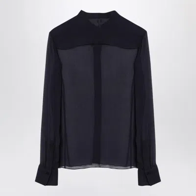 Chloé Women's Transparent Blue Silk Blouse In Blue
