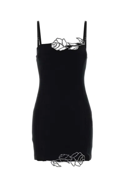 Blumarine Mini Abito In Cady Nero Donna In Black