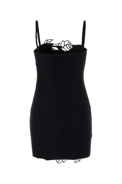 Blumarine Mini Abito In Cady Nero Donna In Black