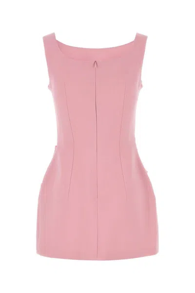 Magda Butrym Floral Appliqued Wool Mini Dress In Pink