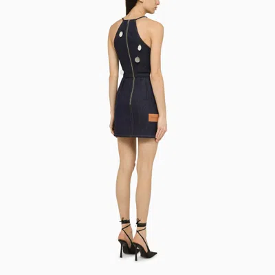 David Koma Women's Blue Denim Mini Dress With Mirrors In Blue