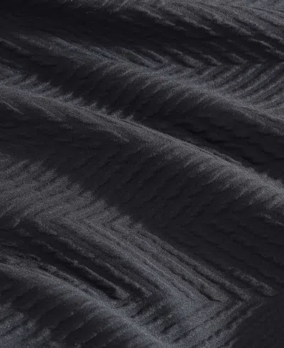 Kenneth Cole New York Crosswalk Herringbone Black Duvet Cover Set