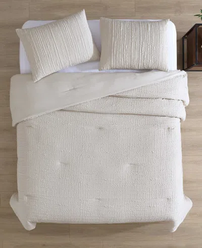 Kenneth Cole New York Serenity Wavy Lines Beige Duvet Cover Set In Sand
