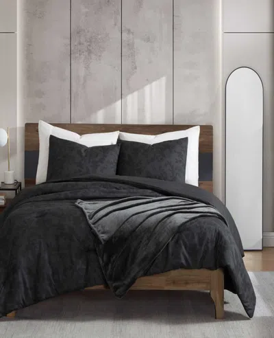 Kenneth Cole Silhouette Floral Comforter + Sham Set In Gray