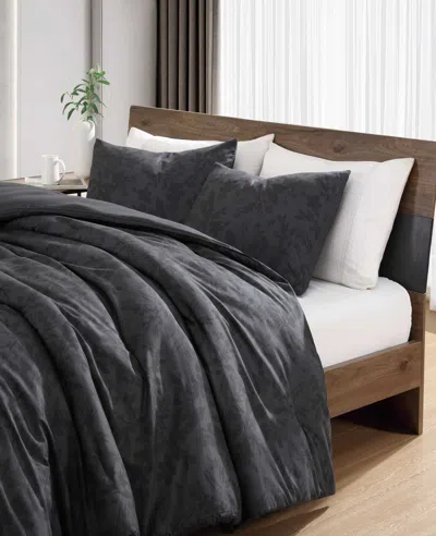 Kenneth Cole Silhouette Floral Comforter + Sham Set In Gray