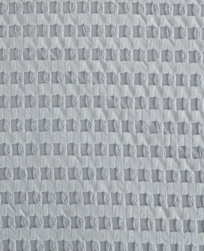 Kenneth Cole Solid Waffle Comforter Set In Blue