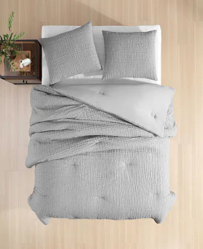Kenneth Cole Serenity Wavy Lines Duvet Cover Set In Gray