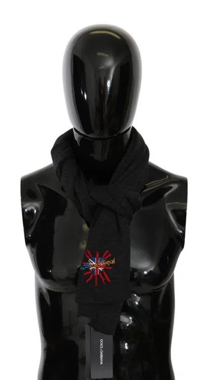 Dolce & Gabbana Chic Woolen Embroidered Men's Women's Scarf In Black