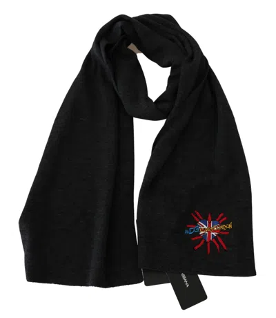 Dolce & Gabbana Chic Woolen Embroidered Men's Women's Scarf In Black