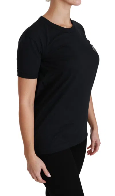 Dolce & Gabbana Elegant Crewneck Blue Amore Women's Tee In Blue