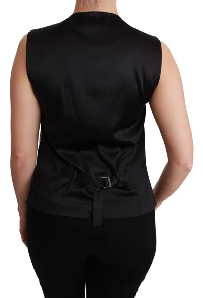 Dolce & Gabbana Elegant Silver Sleeveless Brocade Women's Vest In Silver