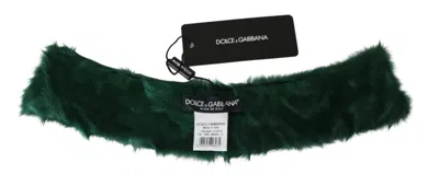Dolce & Gabbana Luxurious Green Lambskin Scarf For Women's Women In Green