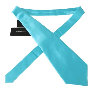 Dolce & Gabbana Light Blue Wide Mens Necktie Accessory 100% Silk Tie In Blue