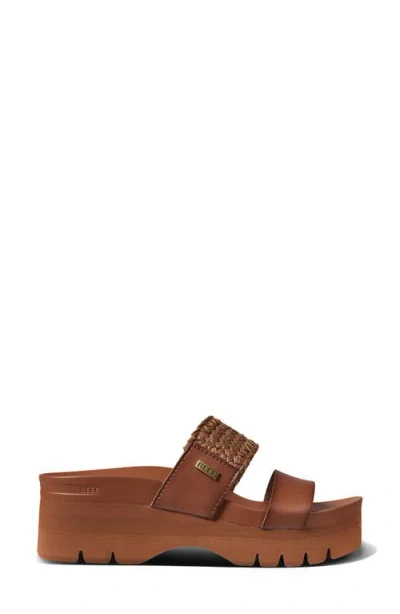 Reef Cushion Vista Higher Platform Slide Sandal In Brown