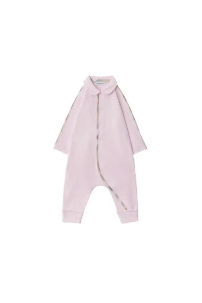 Burberry Stretch Cotton Three-piece Baby Gift Set In Pink