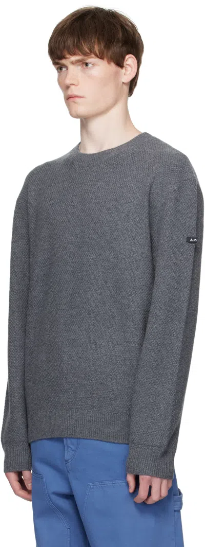 A.p.c. Gray Thomas Sweater In Gray