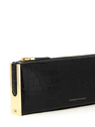 Elisabetta Franchi Baguette Clutch In Black