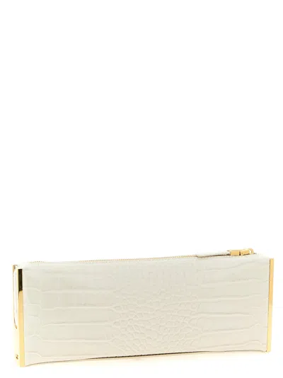 Elisabetta Franchi Baguette Clutch In White