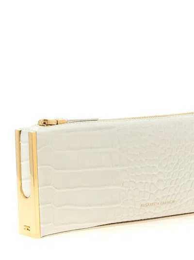 Elisabetta Franchi Baguette Clutch In White