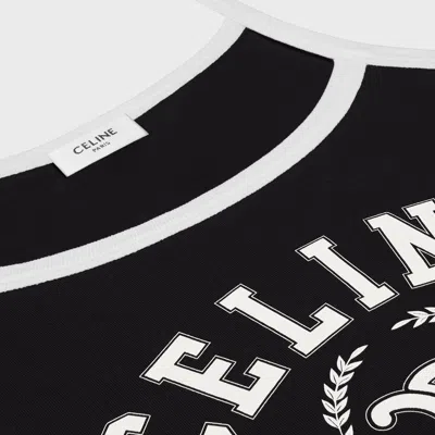 Celine Black Cotton Tank Top In Black