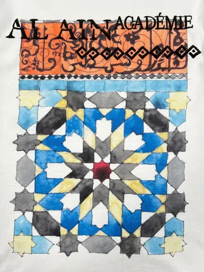 Al Ain Patterned Cotton T-shirt In White