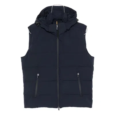 Paul & Shark Hooded Quilted Vest In Blue