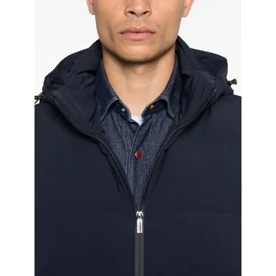 Paul & Shark Hooded Quilted Vest In Blue