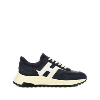 Hogan Hyperlight Lace-up Sneakers With Technical Fabric Inserts In Neutral