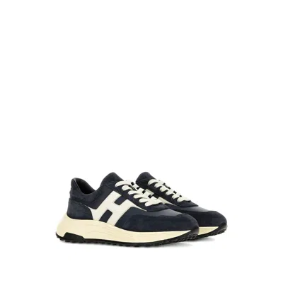 Hogan Hyperlight Lace-up Sneakers With Technical Fabric Inserts In Neutral