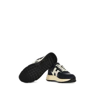 Hogan Hyperlight Lace-up Sneakers With Technical Fabric Inserts In Neutral