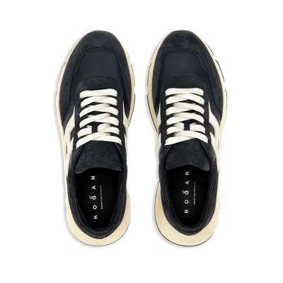 Hogan Hyperlight Lace-up Sneakers With Technical Fabric Inserts In Neutral